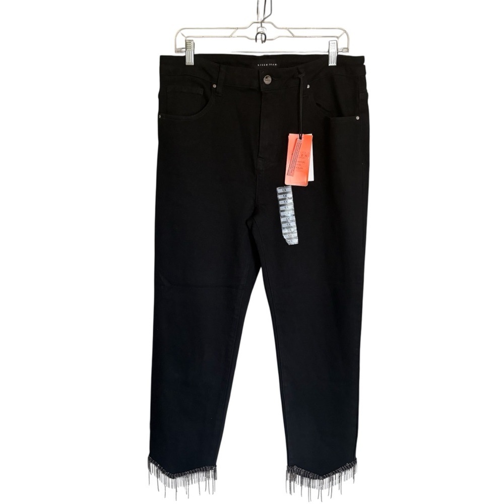 Risen 1XL Margo Rhinestone‎ Embellished  Ankle Jeans Chain Detail Festival Core
